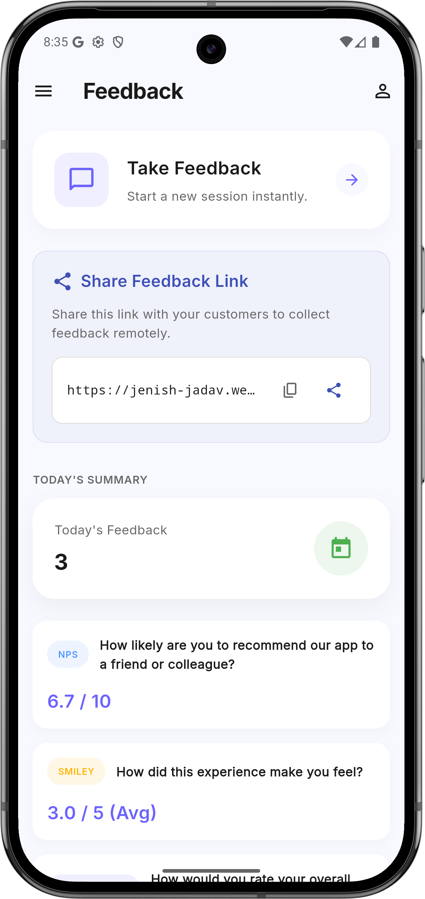 J's Feedback Dashboard